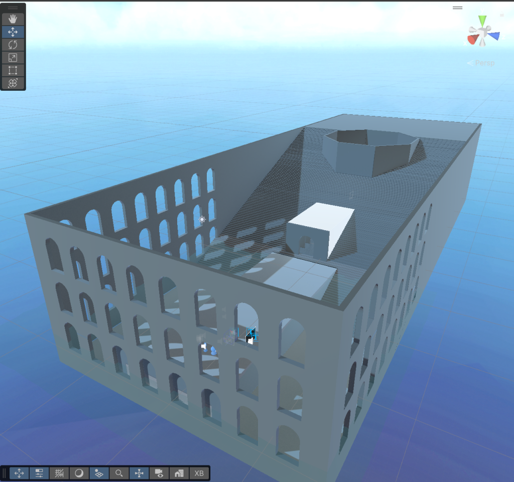 Screenshot from the Unity experience, showing the overall layout