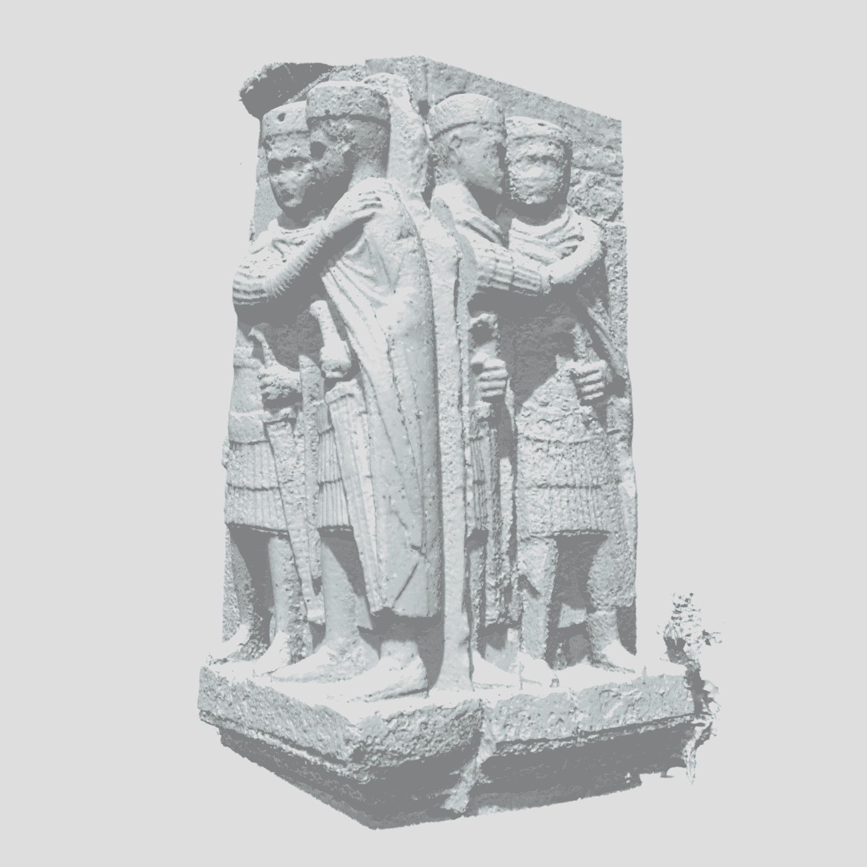Rappresentazione priva di texture della fotogrammetria della statuta dei tetrarchi, posta in un angolo di San Marco a Venezia
